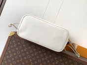 NEVERFULL MM TOTE BAG 32 IN WHITE MIX PINK CALFSKIN