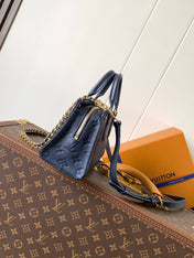 LV 25S ONTHEGO EAST WEST BAG 25 IN NAVY BLUE CALFSKIN MONOGRAM EMPREINTE