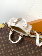 LV 25S NANO SPEEDY 16 IN BEIGE DREAM EMBOSSED TEXTURED CALFSKIN
