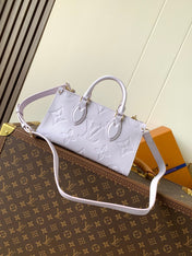 LV 25S ONTHEGO EAST WEST BAG 25 IN LIGHT LAVENDER CALFSKIN MONOGRAM EMPREINTE