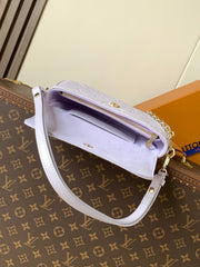 LV 25S WALLET ON CHAIN IVY 23 IN MISTY PURPLE EMBOSSED CALFSKIN TRIM