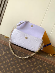 LV 25S WALLET ON CHAIN IVY 23 IN MISTY PURPLE EMBOSSED CALFSKIN TRIM