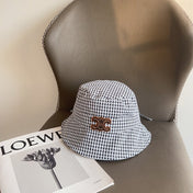 BUCKET HAT MODEL 652077 IN BLACK & WHITE GINGHAM FABRIC