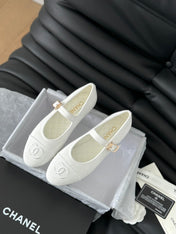 MARY JANE SHOES WHITE CORDUROY TWILL FABRIC