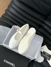MARY JANE SHOES WHITE CORDUROY TWILL FABRIC