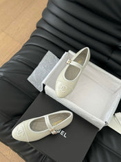 MARY JANE SHOES IN GREY LAMBSKIN