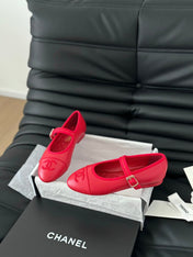 MARY JANE SHOES IN ROSE RED LAMBSKIN