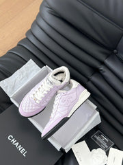CC SNEAKER IN PALE PURPLE MIX WHITE EMBROIDERED LAMBSKIN