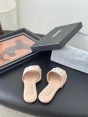 SLIPPER IN PEACH PINK CALFSKIN