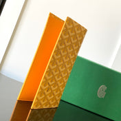 RICHELIEU CHECKBOOK WALLET 19 IN YELLOW GOYARDINE CANVAS AND CALFSKIN