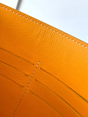 CHYPRE WALLET-POUCH 21 IN YELLOW GOYARDINE CANVAS AND CALFSKIN