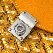 CHYPRE WALLET-POUCH 21 IN YELLOW GOYARDINE CANVAS AND CALFSKIN