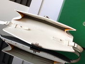 CHYPRE WALLET-POUCH 21 IN WHITE GOYARDINE CANVAS AND CALFSKIN