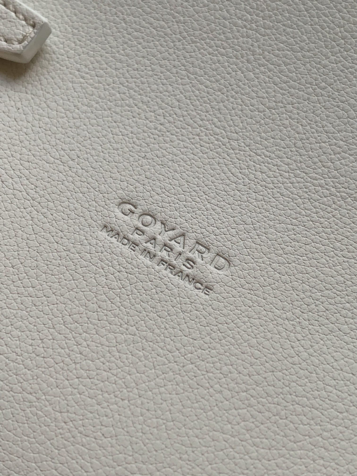 CHYPRE WALLET-POUCH 21 IN WHITE GOYARDINE CANVAS AND CALFSKIN