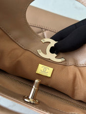 CHANEL 26S MINI SHOPPING BAG 32 IN TAUPE BROWN LAMBSKIN