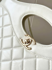 CHANEL 26S MINI SHOPPING BAG 32 IN WHITE LAMBSKIN