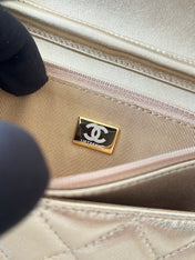 CHANEL 25S WALLET ON CHAIN 19 IN LIGHT GOLD LAMBSKIN