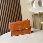 CHANEL 25S FLAP BAG 25 IN BROWN CALFSKIN WITH GOLD HARDWARE