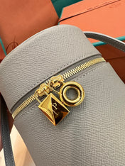 EXTRA CASE MEDIUM 16 BAG IN DOVE GRAY SMOOTH CALFSKIN WITH GOLD HARDWARE