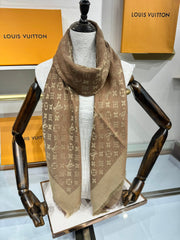 LV SCARF 140 CM IN WOOL MIX SILK 693014