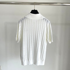 Miu 25 Polo T- Shirt White Wool 232683