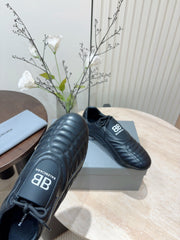 SOCCER SNEAKER IN BLACK QUILTED LAMBSKIN