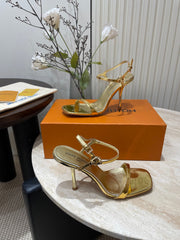 6AM HIGH SANDAL 95 MM IN GOLD LAMBSKIN