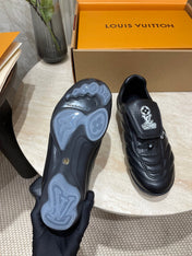 FOOTPRINT SOCCER SNEAKER IN BLACK CALFSKIN