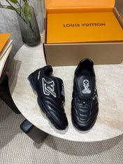 FOOTPRINT SOCCER SNEAKER IN BLACK CALFSKIN