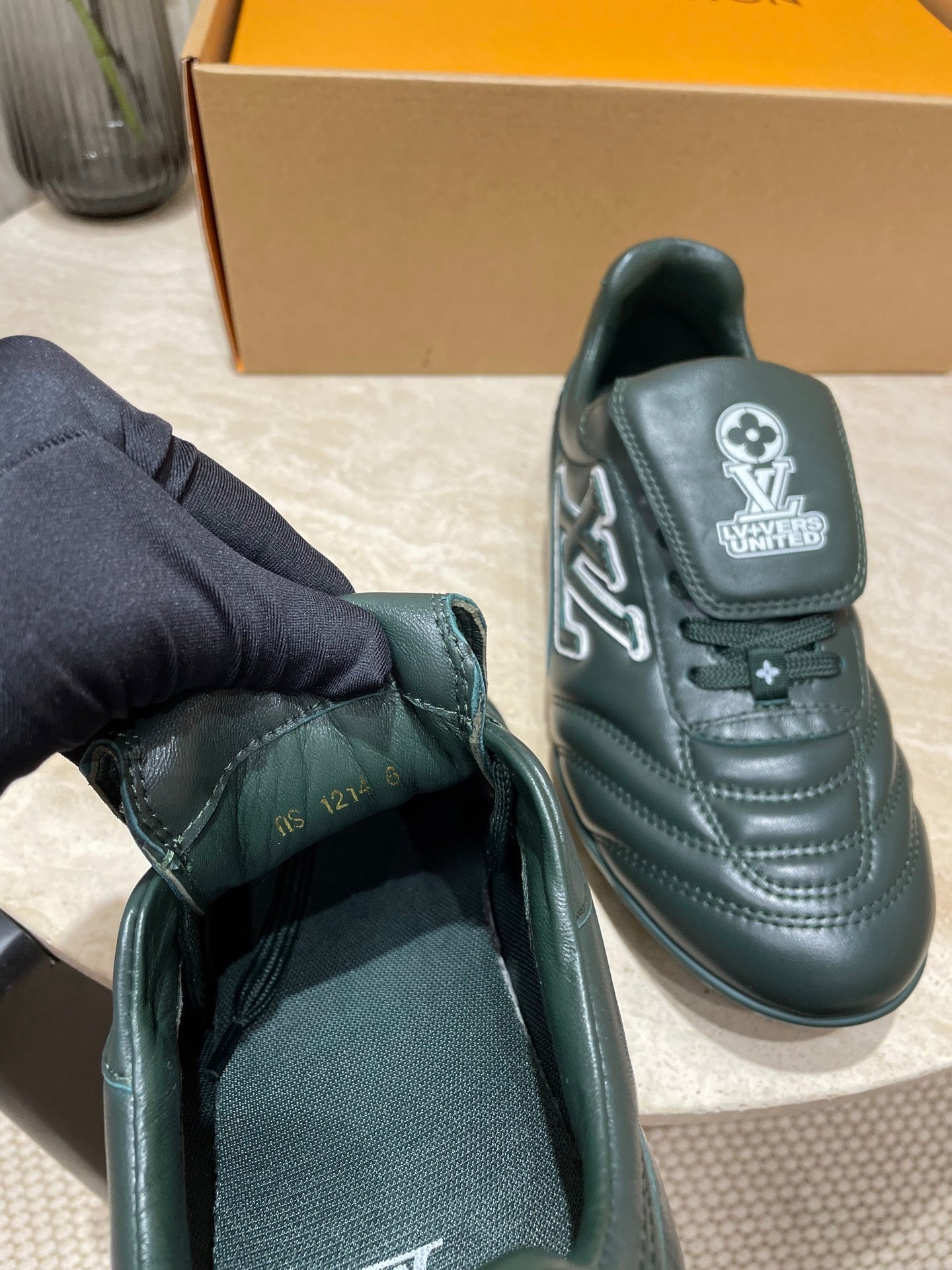 FOOTPRINT SOCCER SNEAKER IN FOREST GREEN CALFSKIN
