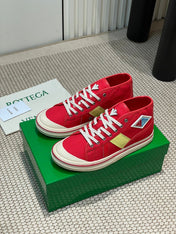 ELIOT SNEAKER IN CHERRY RED CANVAS AND CALFSKIN