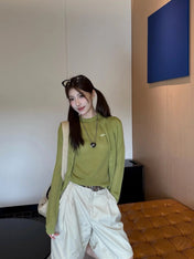 MIUMIU SHORT-SLEEVE KNIT TOP STYLE 409