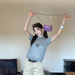 MIUMIU SHORT-SLEEVE KNIT TOP STYLE 410