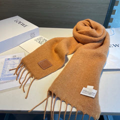 SCARF 185 CM IN CINNAMON BROWN MOHAIR AND WOOL 211872