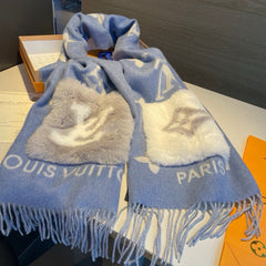 COLD REYKJAVIK SCARF 190 CM IN STEEL BLUE CASHMERE 394490