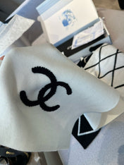 SCARF 180 CM IN BLACK MIX WHITE CASHMERE 401971