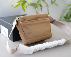 MEDIUM FLAP BAG 20 IN CIDER BROWN RE-NYLON