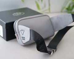 SHOULDER BAG 22 IN OSLO GREY RE-NYLON BLACK STRAP