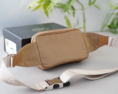 SHOULDER BAG 22 IN TAN BROWN RE-NYLON