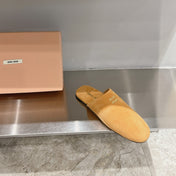 Mules Slippers Copper Color Lambskin