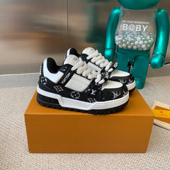 LV TRAINER MAXI SNEAKER IN WHITE MIX BLACK CALFSKIN