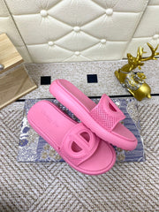 DIOR FLAT SLIDES 25S IN PINK TPU