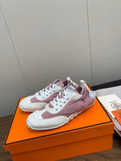 SKATEBOARD SHOES LIGHT GRAY MIX DARK PINK CALFSKIN