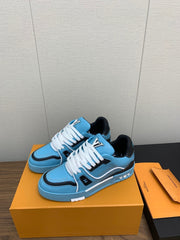 LV WOMEN'S TRAINER IN CERULEAN BLUE CALFSKIN