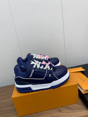 LV WOMEN'S TRAINER IN NAVY BLUE CALFSKIN