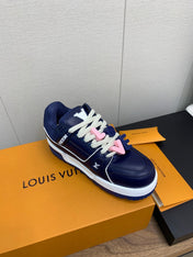 LV WOMEN'S TRAINER IN NAVY BLUE CALFSKIN