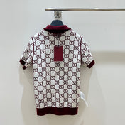 GUCCI SHORT-SLEEVE KNIT POLO STYLE 42