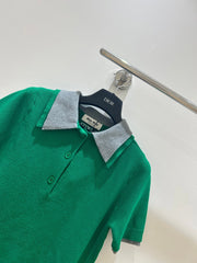 MIUMIU SHORT-SLEEVE KNIT POLO SHIRT STYLE 202