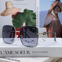 OVERSIZED BAGUETTE SQUARE FRAME SUNGLASSES 562043 IN METAL