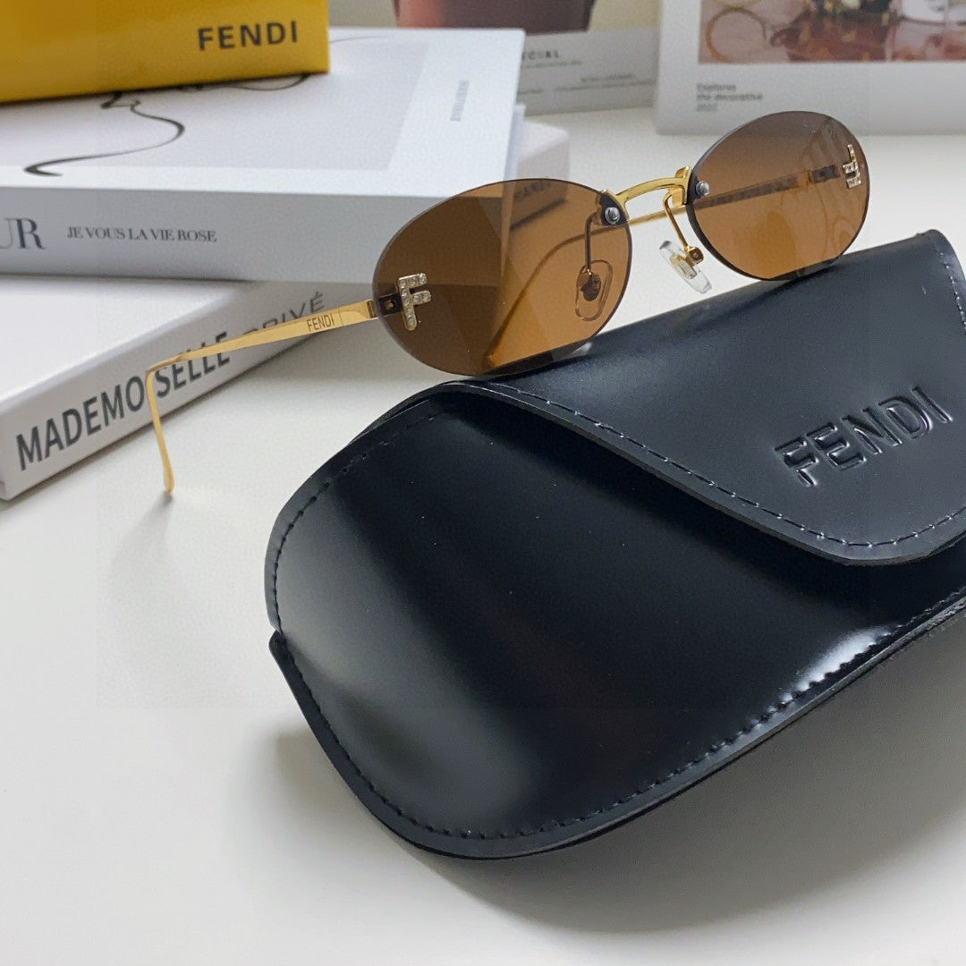 FIRST CRYSTAL RIMLESS OVAL FRAME SUNGLASSES 557152 IN METAL